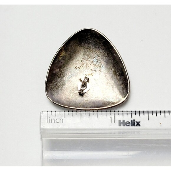 925k Sterling Silver Black Onyx Artisan Pounded Triangle Stud 18 Grams VTG EUC! - Picture 4 of 12